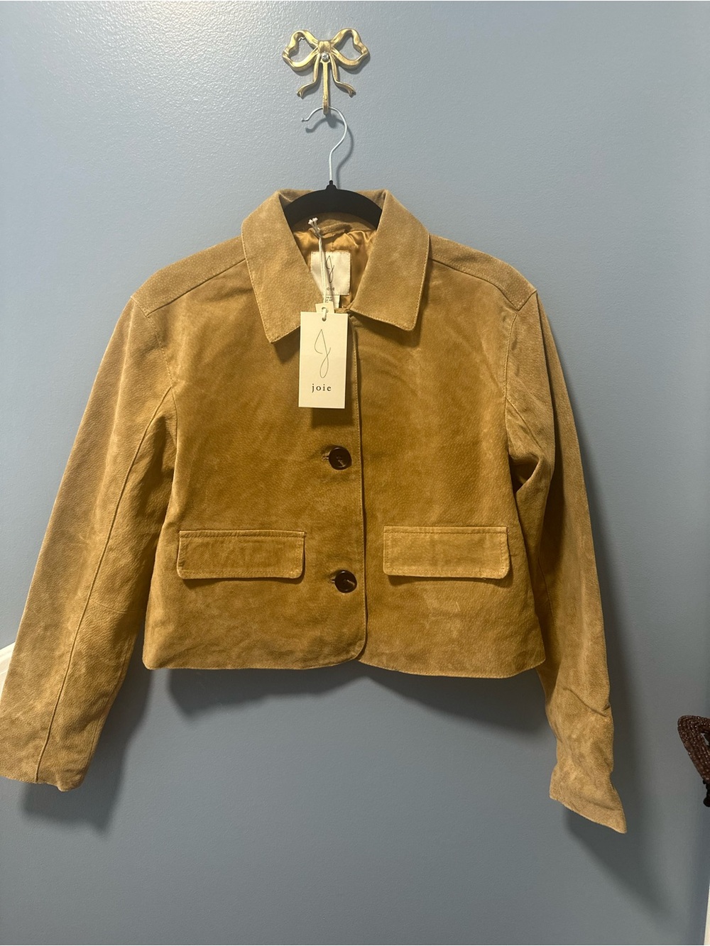 NWT Joie Tan Real Suede Utility Cropped Jacket – Size M